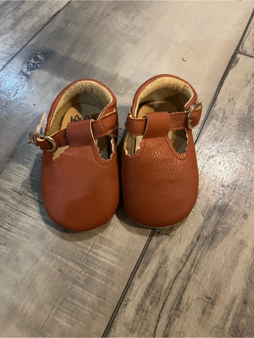 Brown Faux Leather Baby Mary Jane Shoes 6-12 Months